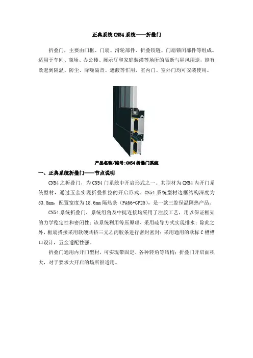 正典系统CN54系统——折叠门