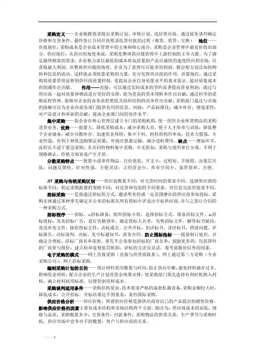 采购定义