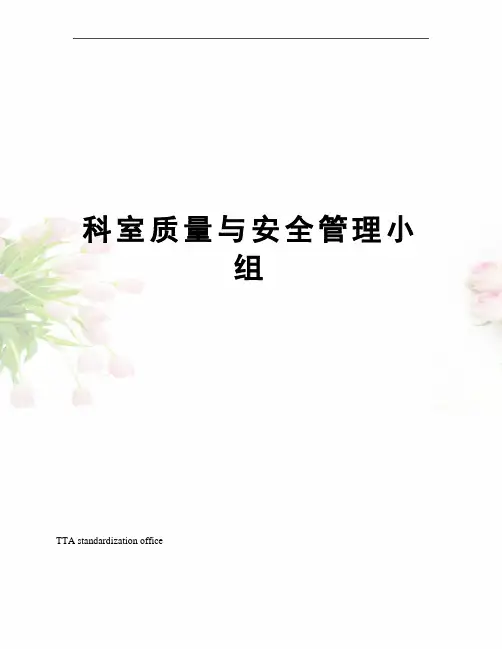 科室质量与安全管理小组 2