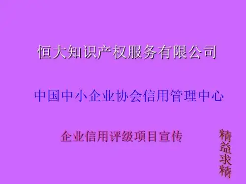 企业信用评级项目宣传