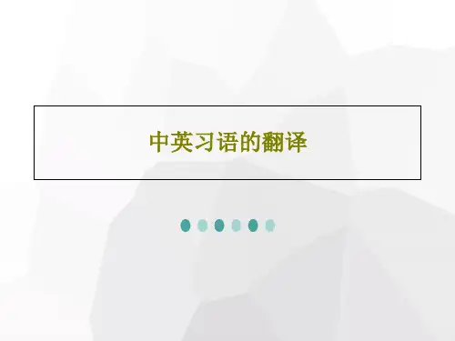 中英习语的翻译67页PPT