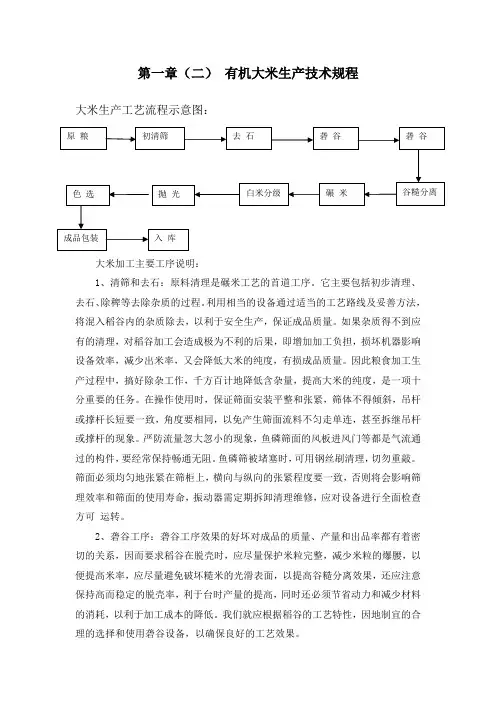 有机大米的操作规程