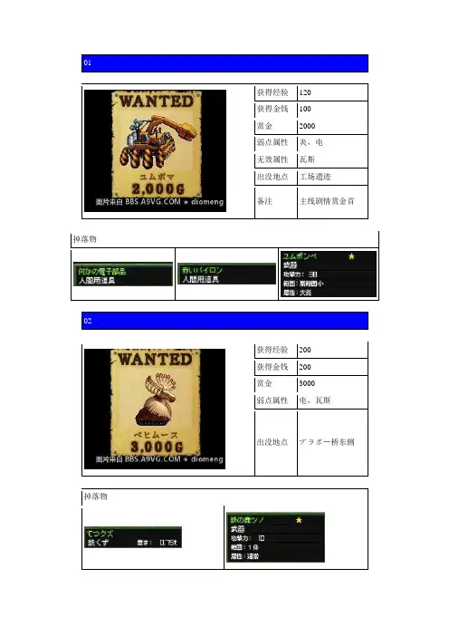 重装机兵3全赏金首