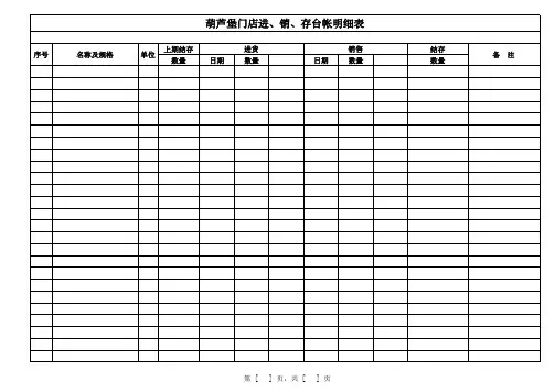 门店进销存台帐明细表