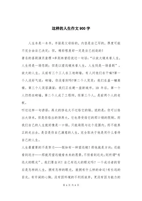 这样的人生作文900字