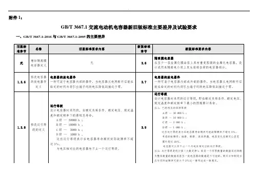 GBT36671交流电动机电容器新旧版规范标准主要差异及其试验要求