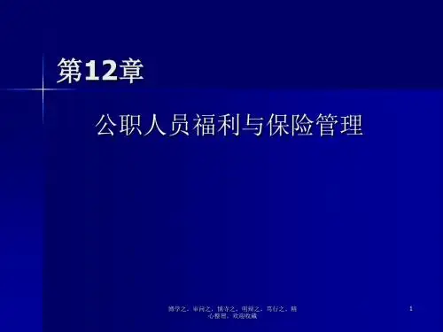公职人员福利和保险管理-PPT精选文档