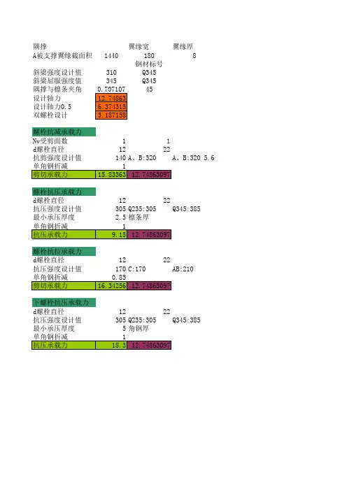 隅撑计算