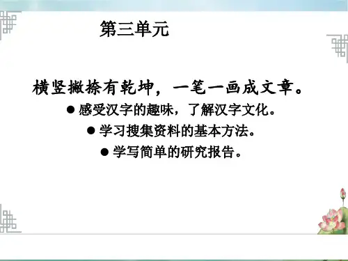 统编版小学语文五年级下册精品上课课件  3.第三单元 综合性学习：汉字真有趣