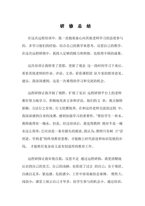 研修总结与反思