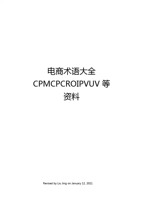 电商术语大全CPMCPCROIPVUV等资料