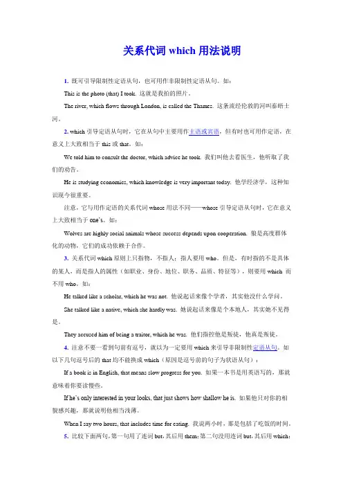 关系代词which用法说明