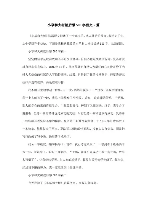 小草和大树读后感500字范文5篇