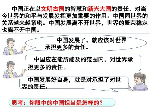 【人教部编版】九年级下册《道德与法治》-3.1中国担当(2)