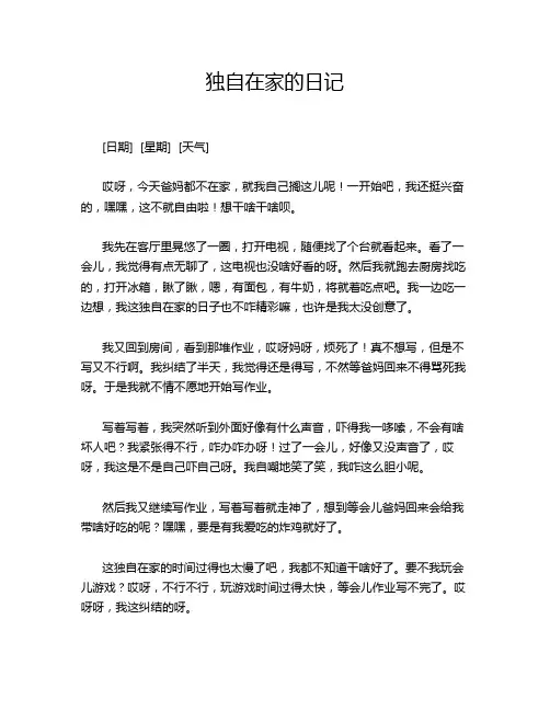 独自在家的日记