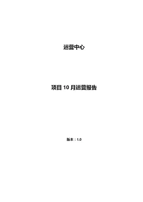 项目运营报告模板