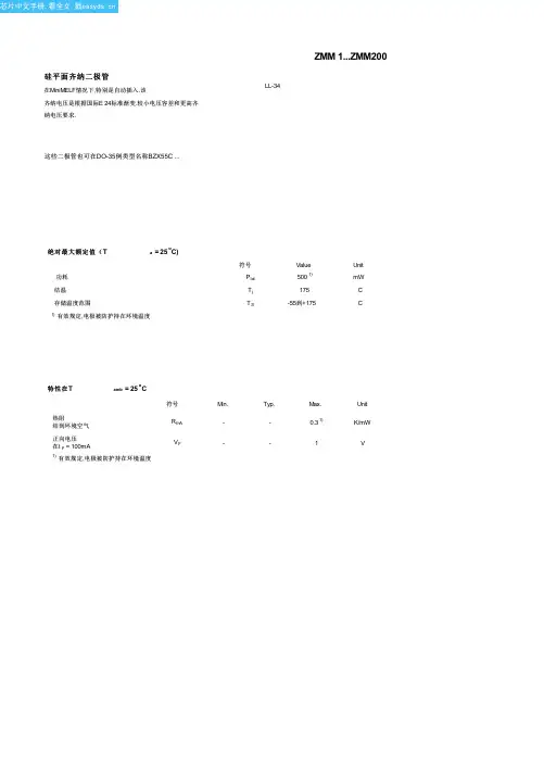 ZMM5V1中文资料(Shenzhen Jin)中文数据手册「EasyDatasheet - 矽搜」