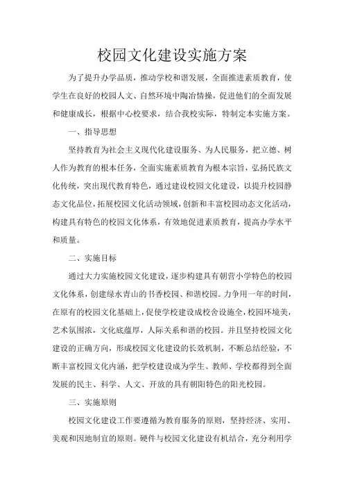 (完整版)校园文化建设实施方案