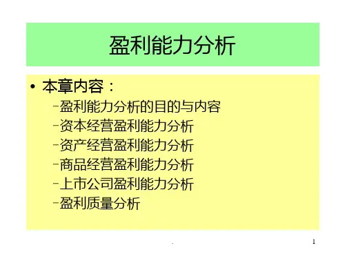 《盈利能力分析》PPT课件