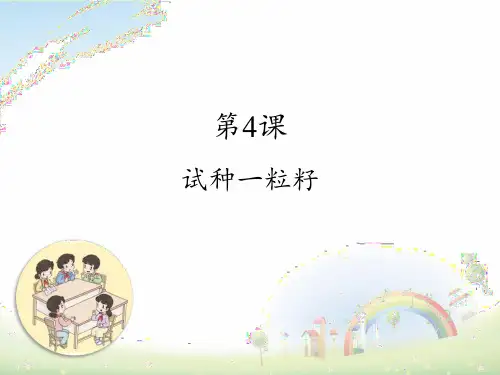 二年级下册道德与法治第四课《试种一粒籽》课件ppt