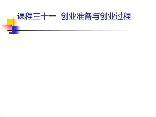 课程三十一 创业准