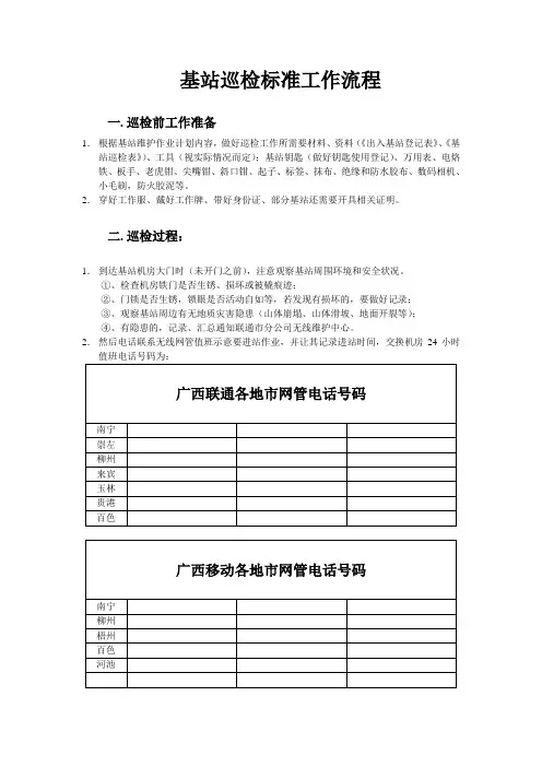 基站巡检工作流程