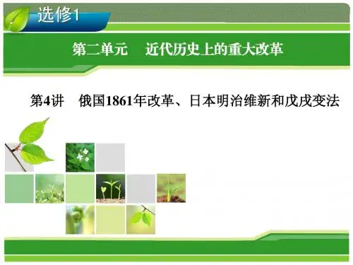 2014年人教版历史总复习课件：选修1 第4讲俄国1861年改革、日本明治维新和戊戌变法