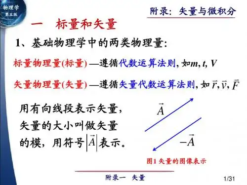 附录 矢量和微积分初步