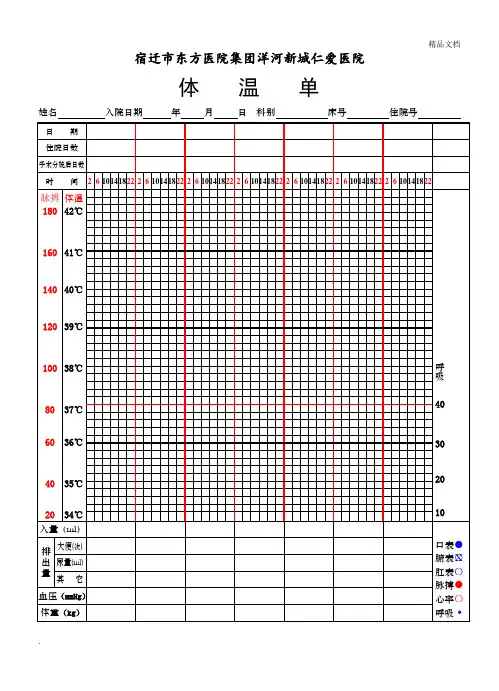 医院体温单表格 2