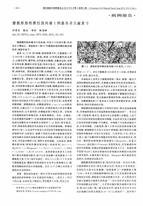 膀胱胚胎性横纹肌肉瘤1例报告并文献复习