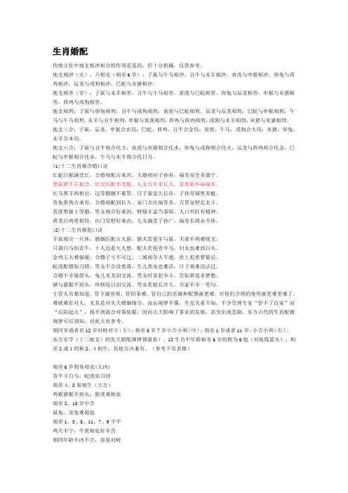 生肖婚配,超级有用