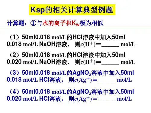Ksp计算