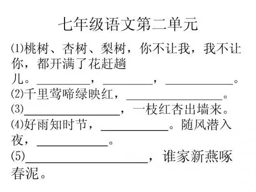 北师版语文七年级下册复习题