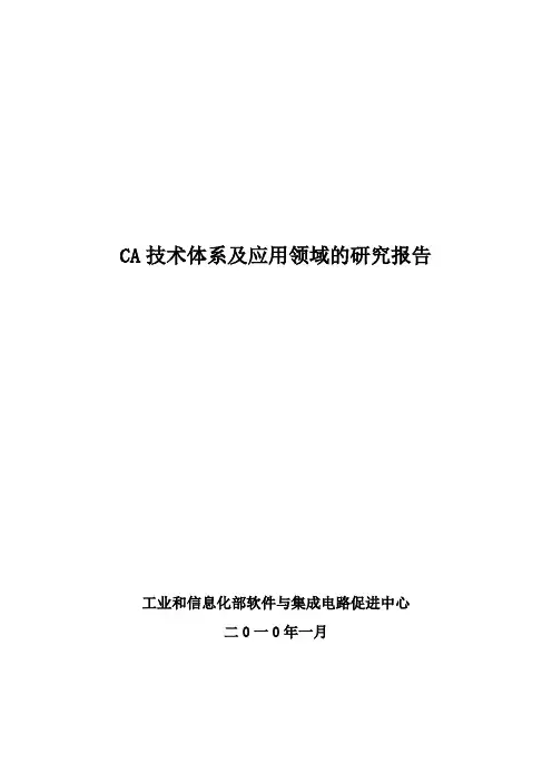 CA技术体系及应用领域的研究报告