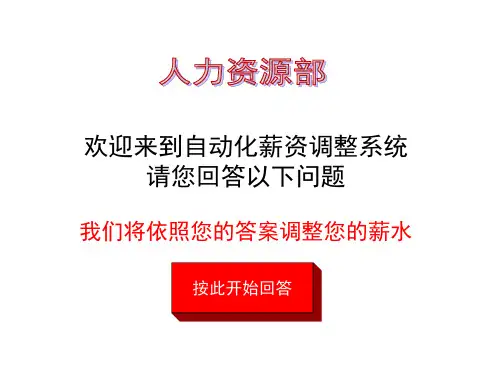 年度工资调整方案PPT课件