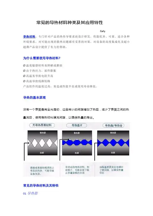 常见的导热材料种类及其应用特性