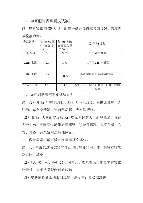如何配制青霉素皮试液 2
