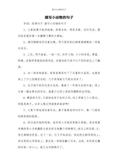 描写小动物的句子
