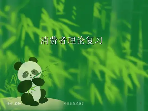 中级微观经济学课件  消费者理论复习精品文档57页