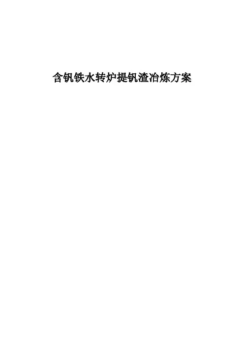 含钒铁水转炉提钒渣冶炼方案(初稿)