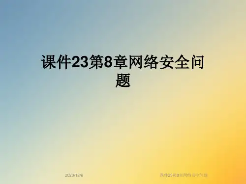 课件23第8章网络安全问题