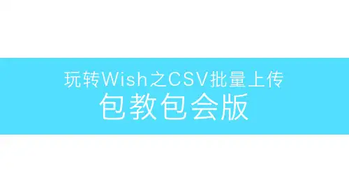 玩转WISH中级教程之CSV批量上传包教包会版