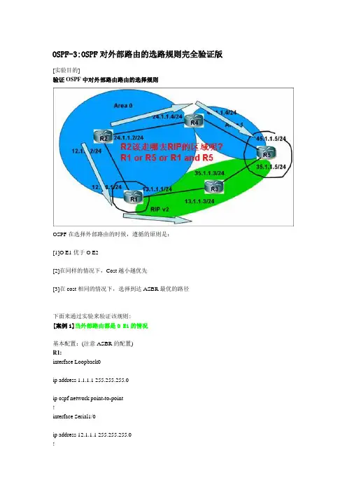 OSPF选路原则