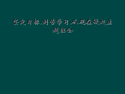 坚定目标刻苦学习从现在做起主题班会