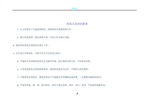 药房人员岗位职责47160 2