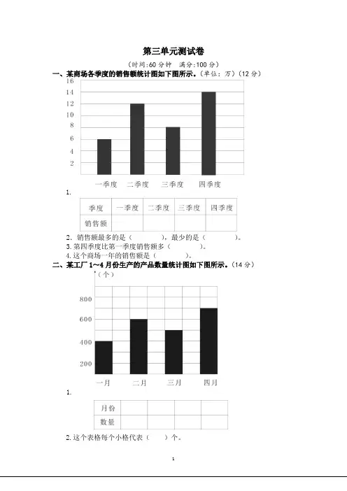沪教版 三年级下册 数学 第3单元测试 (附答案)