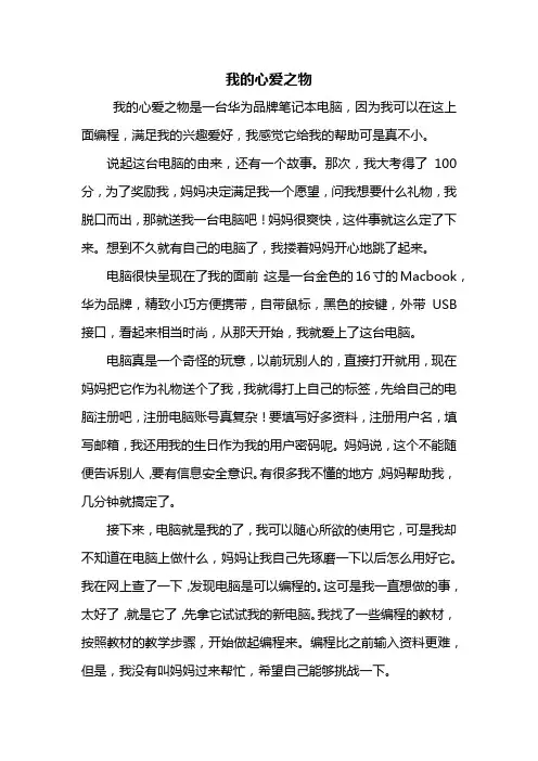五年级作文：我的心爱之物作文800字_4