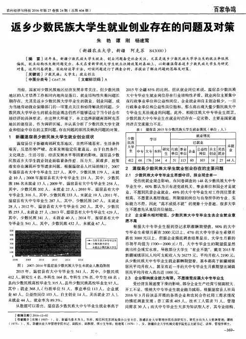 返乡少数民族大学生就业创业存在的问题及对策