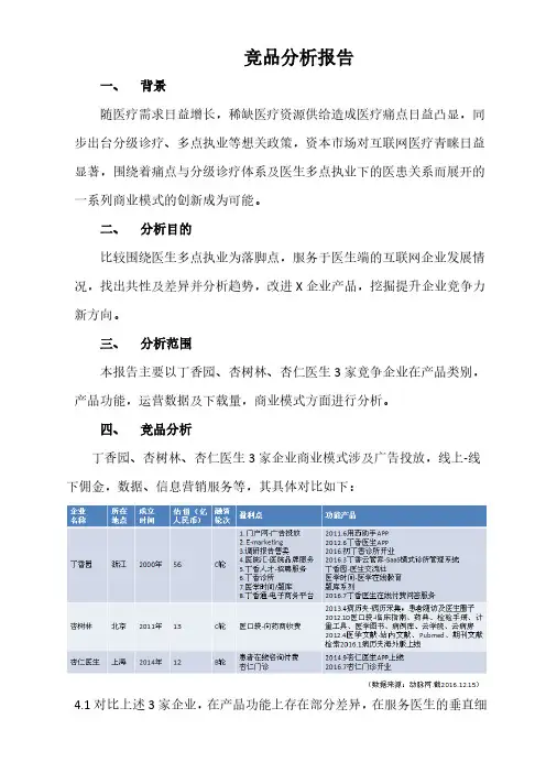 竞品分析报告 2