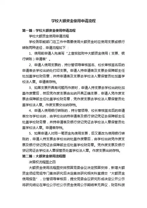 学校大额资金使用申请流程